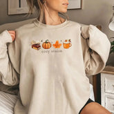Cozy Season Sweatshirt - Fall Pumpkin Spice Coffee & Books Lover Pullover - Women's Tektoty